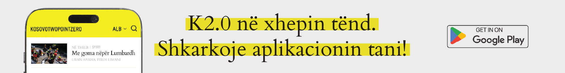 Shkarko aplikacionin e K2.0 - Google Play